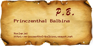 Princzenthal Balbina névjegykártya